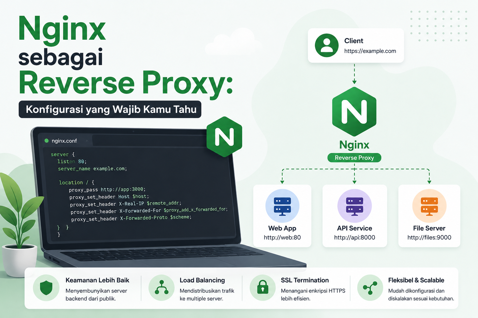 Nginx sebagai Reverse Proxy: Konfigurasi yang Wajib Kamu Tahu