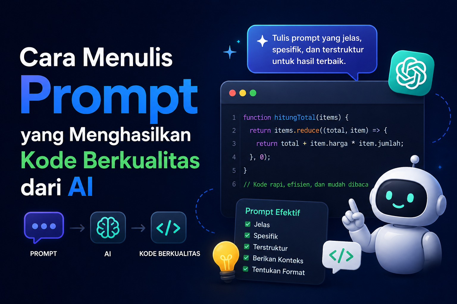 Cara Menulis Prompt yang Menghasilkan Kode Berkualitas dari AI