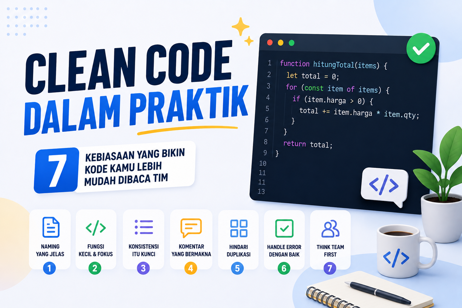 Clean Code dalam Praktik: 7 Kebiasaan yang Bikin Kode Kamu Lebih Mudah Dibaca Tim