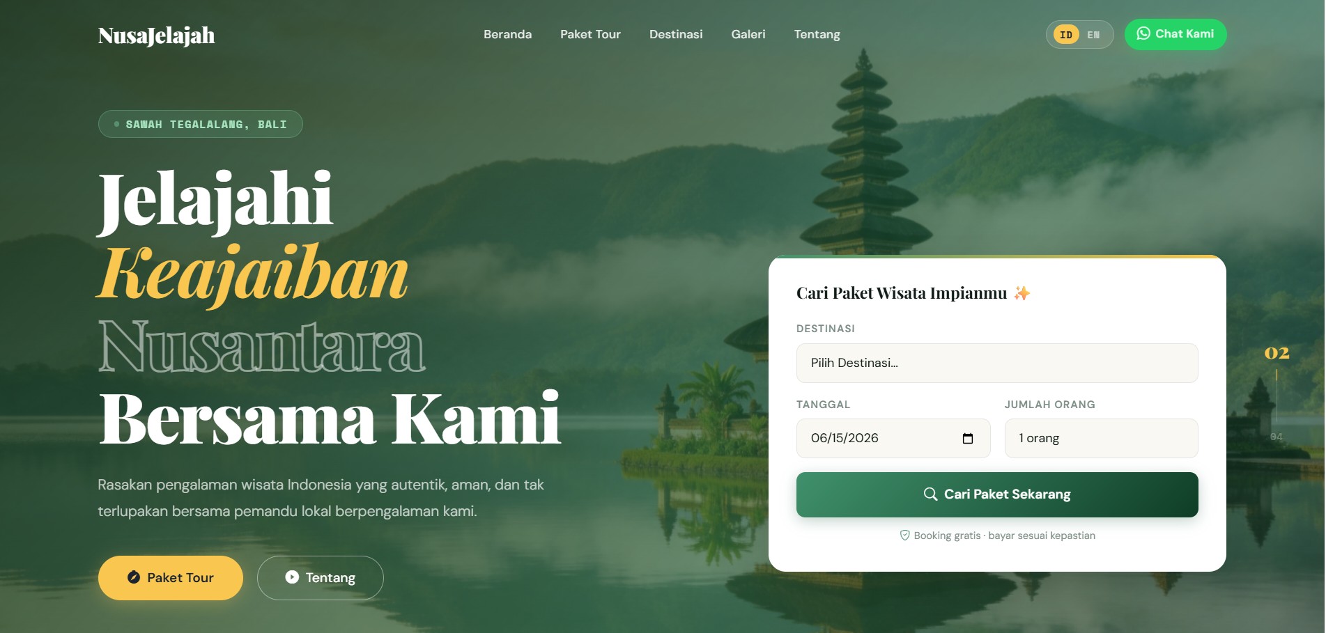 Website Tour & Travel Wisata Nusantara