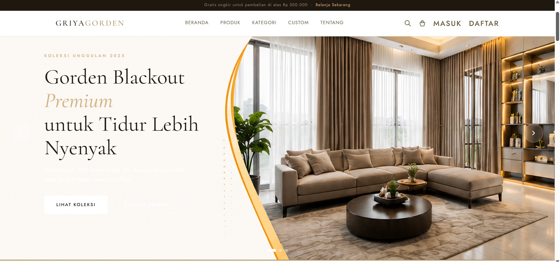 Website E-Commerce Gorden & Interior Rumah