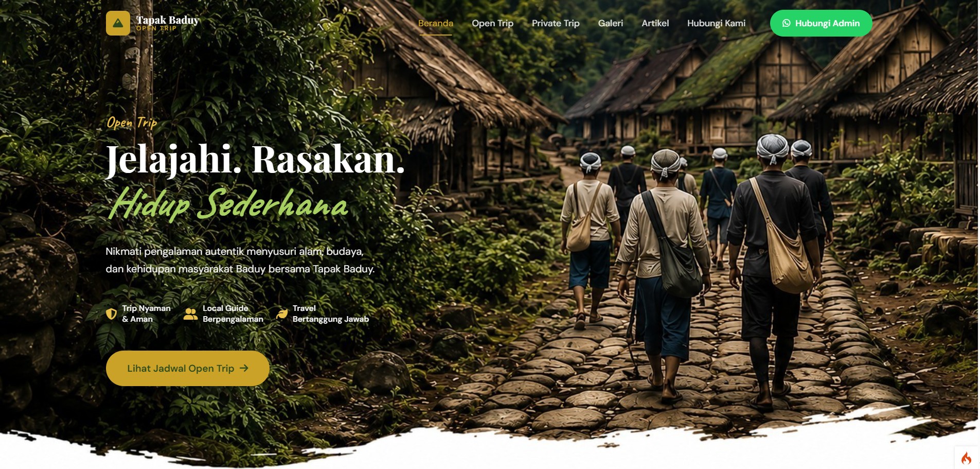 Website Open Trip & Reservasi Wisata Baduy