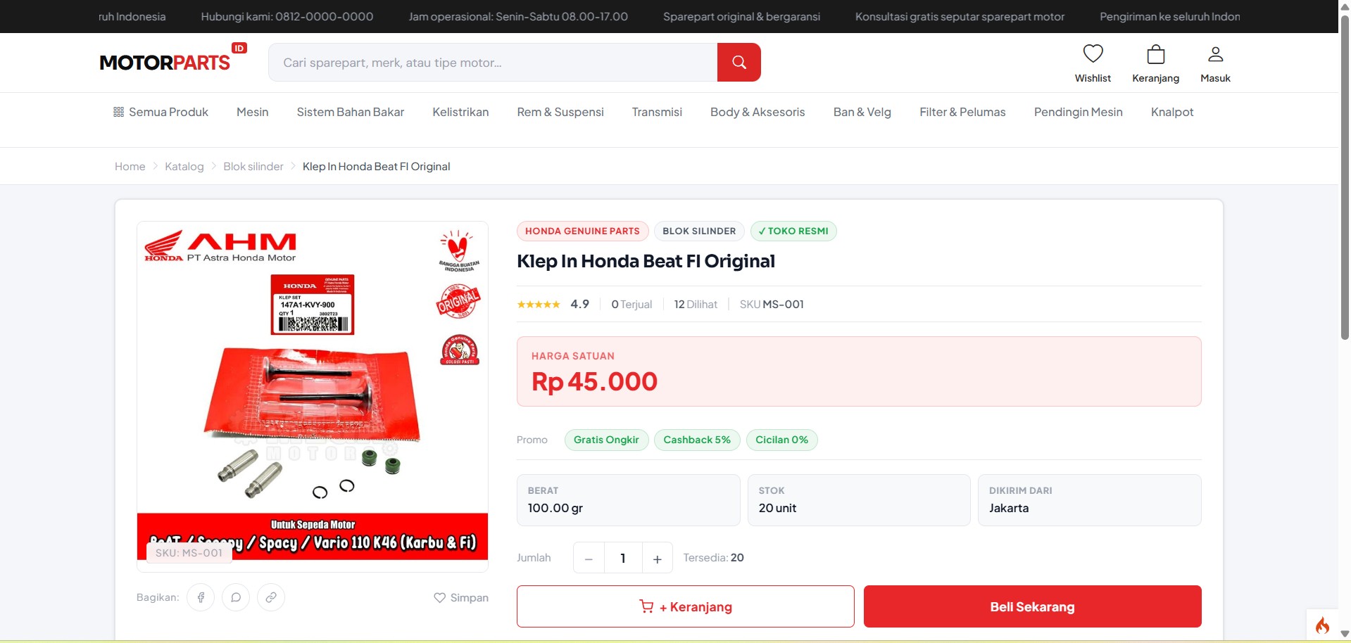  Website E-Commerce Sparepart Motor & Marketplace Suku Cadang